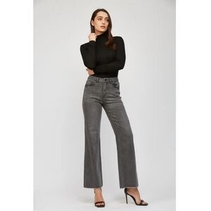 Black Washed Wide Leg Jeans